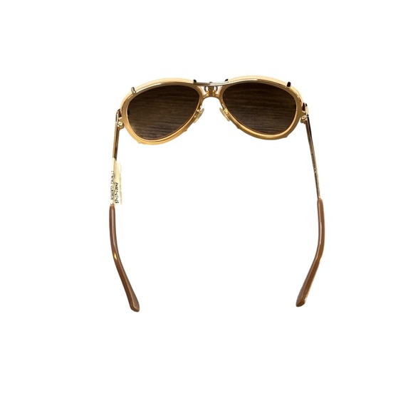 Roberto Cavalli Sunglasses Gold Tone Wood Accents Brown Gradient Lenses Italy - Picture 4 of 5